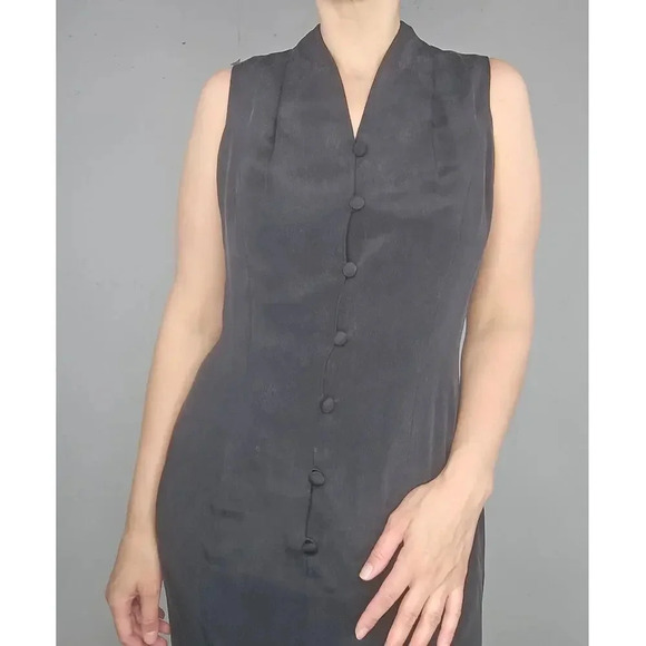Vintage Patrick Petite Silk Buttoned Shirt Dress sz 12 - Picture 2 of 7